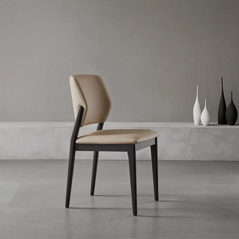 Sedia da sala da pranzo legno stile industriale con sedia laterale con schienale aperto Clearhalo