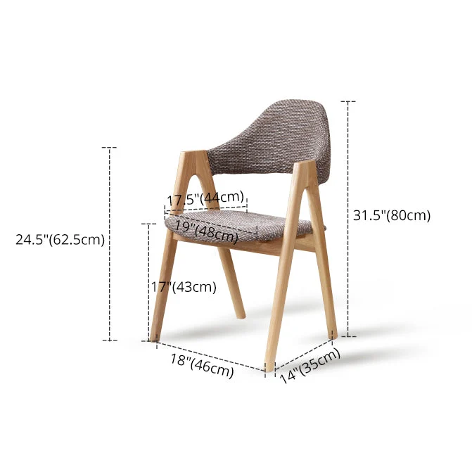 Sedia da sala da pranzo legno stile moderno Sedia laterale da pranzo con schienale aperto per uso domestico Clearhalo