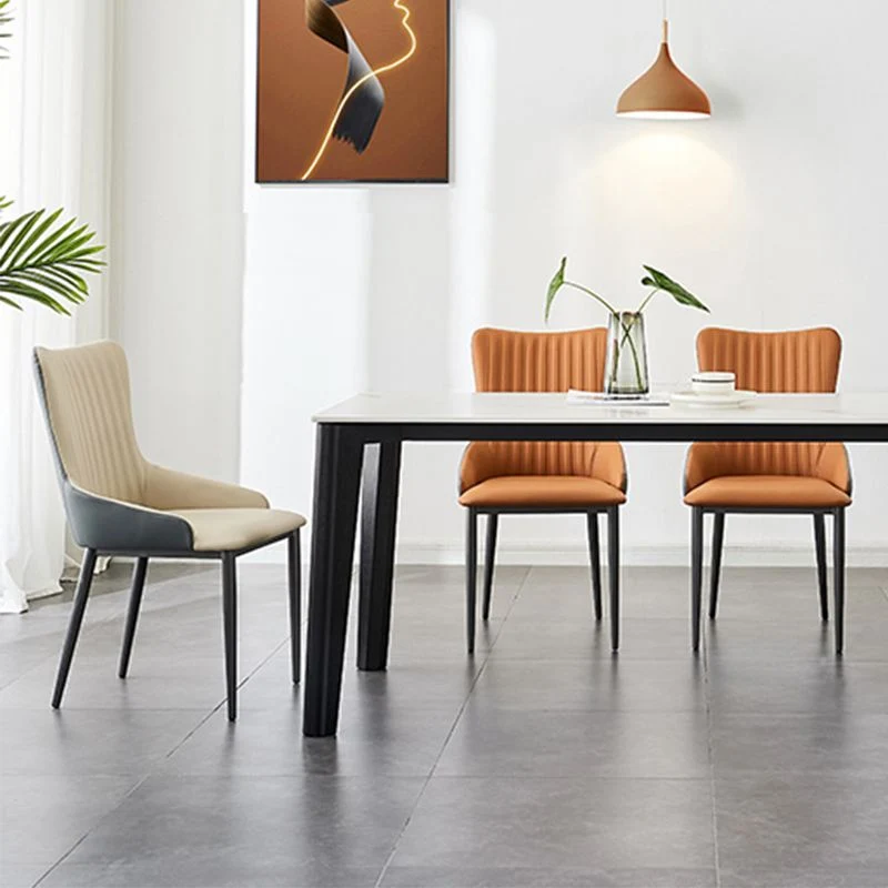 Sedia da sala da pranzo metallo con schienale massiccio e poltrona industriale per sala da pranzo Clearhalo