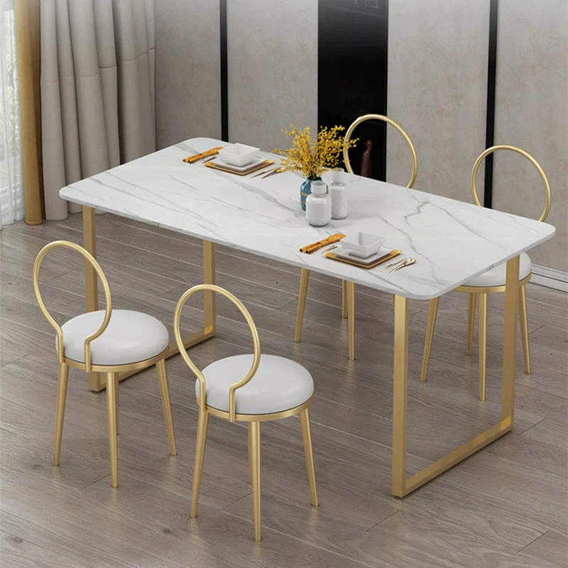 Sedia da sala da pranzo metallo glamour, sedia laterale da pranzo con schienale aperto senza braccioli per uso domestico C...