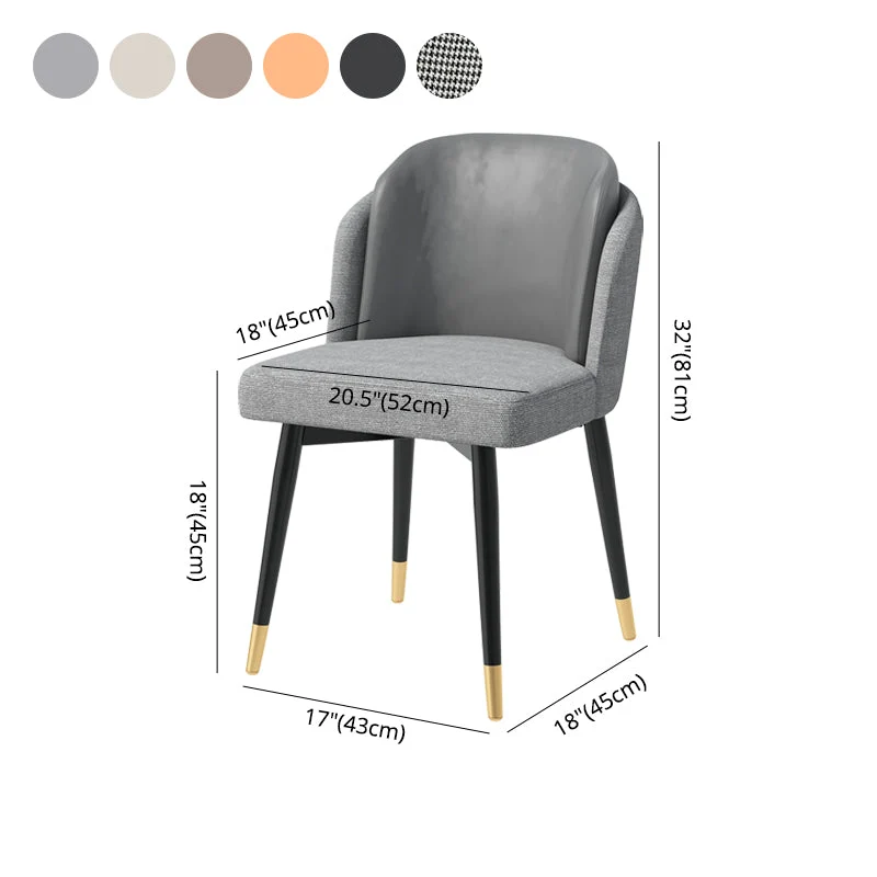 Sedia da sala da pranzo metallo glamour, sedia laterale da pranzo tessuto imbottito, per uso ristorante Clearhalo