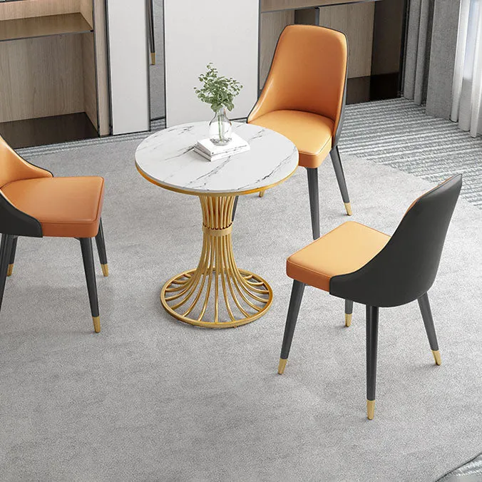Sedia da sala da pranzo metallo glamour Sedie Parsons ecopelle per uso domestico Clearhalo