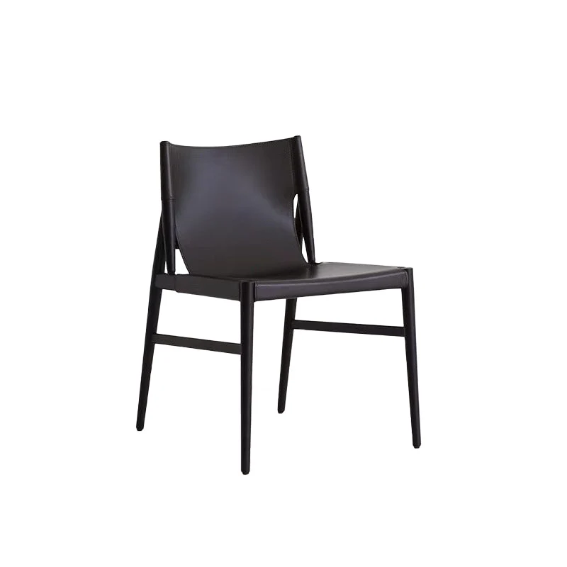 Sedia da sala da pranzo moderna con schienale legno massello e sedia laterale per interni Clearhalo