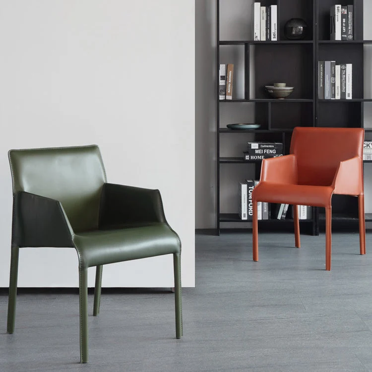 Sedia da sala da pranzo moderna ecopelle, finitura opaca, con schienale massiccio, poltrona da pranzo Clearhalo