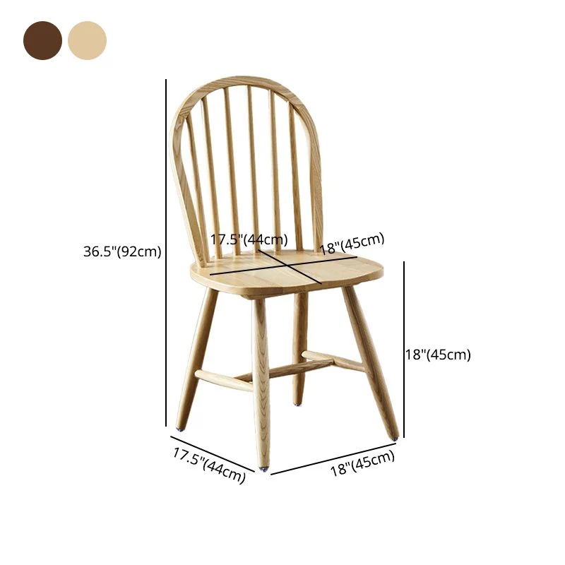 Sedia da sala da pranzo moderna legno Sedia laterale Windsor senza braccioli per uso domestico Clearhalo