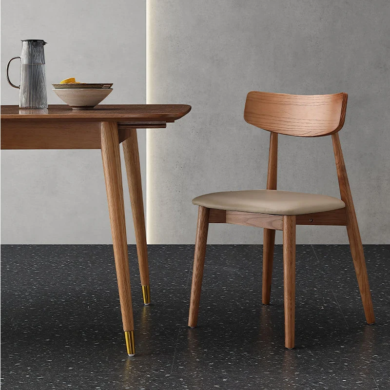 Sedia da sala da pranzo moderna legno Sedia da pranzo laterale con schienale aperto (set di 2) Clearhalo