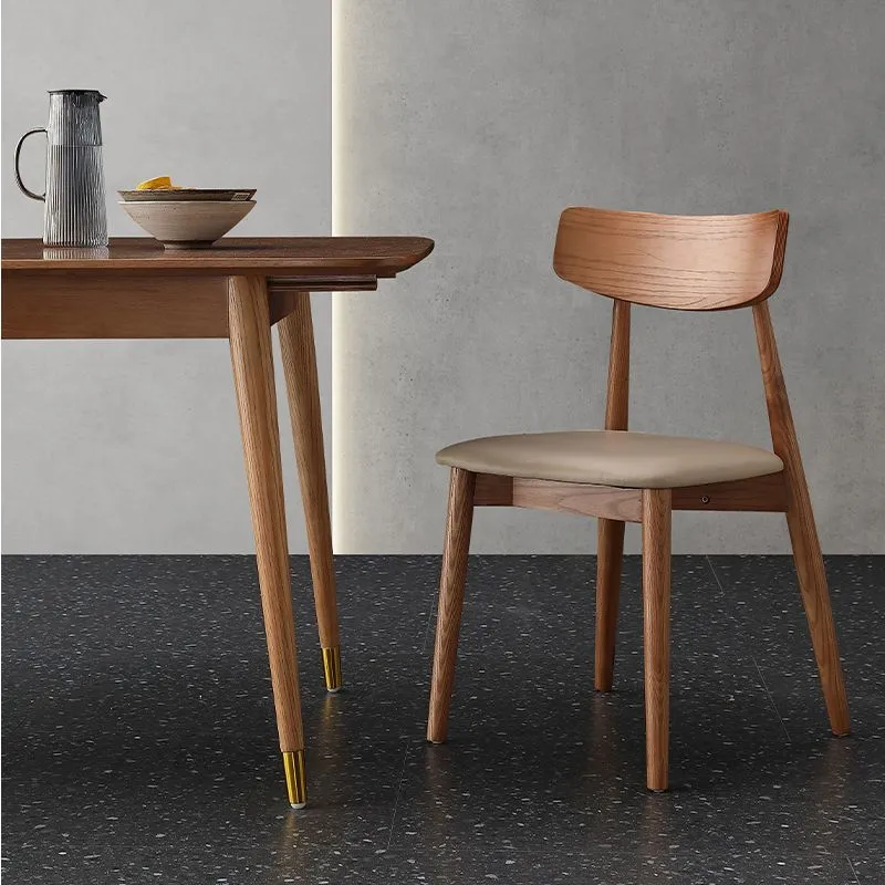 Sedia da sala da pranzo moderna legno Sedia da pranzo laterale con schienale aperto (set di 2) Clearhalo