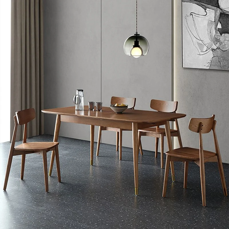 Sedia da sala da pranzo moderna legno Sedia da pranzo laterale con schienale aperto (set di 2) Clearhalo