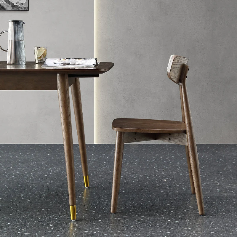 Sedia da sala da pranzo moderna legno Sedia da pranzo laterale con schienale aperto (set di 2) Clearhalo
