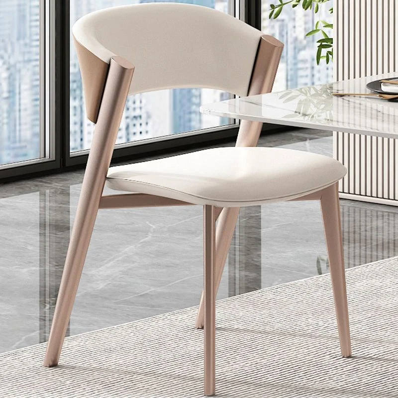 Sedia da sala da pranzo moderna metallo con schienale aperto per brasserie Clearhalo