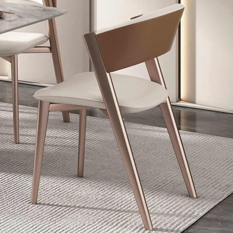 Sedia da sala da pranzo moderna metallo con schienale aperto per brasserie Clearhalo