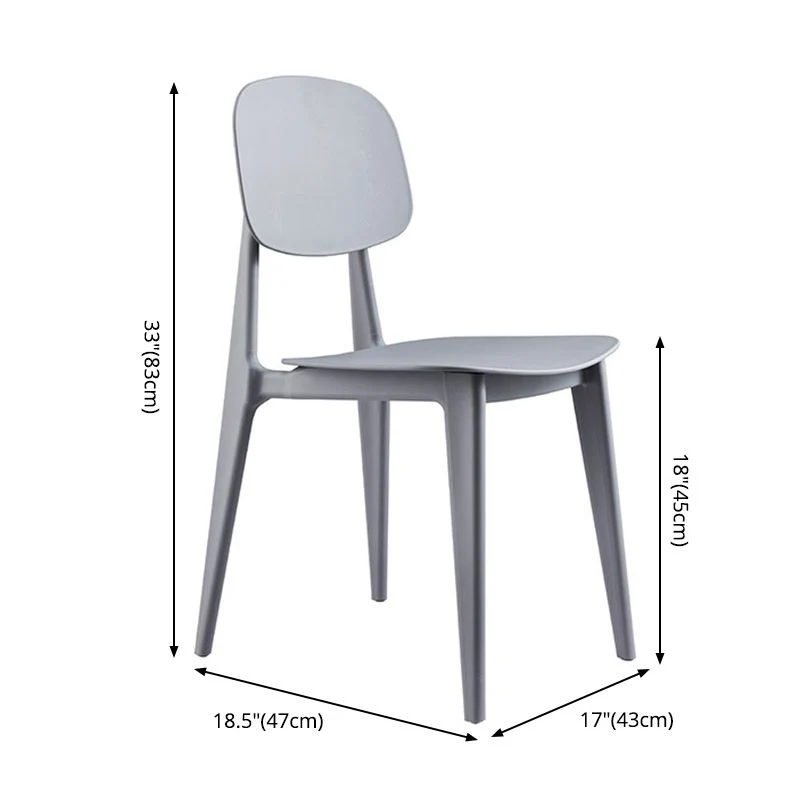 Sedia da sala da pranzo moderna plastica da 32 pollici con schienale aperto per la casa Clearhalo