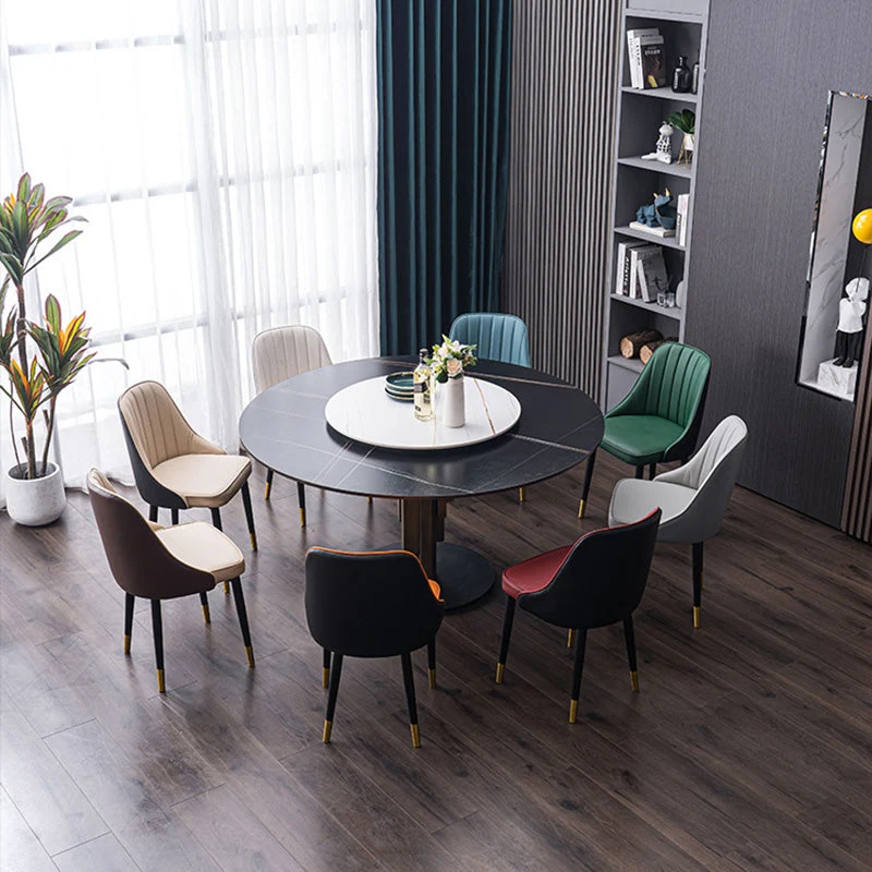Sedia da sala da pranzo Parsons scandinava per interni, imbottita metallo Clearhalo