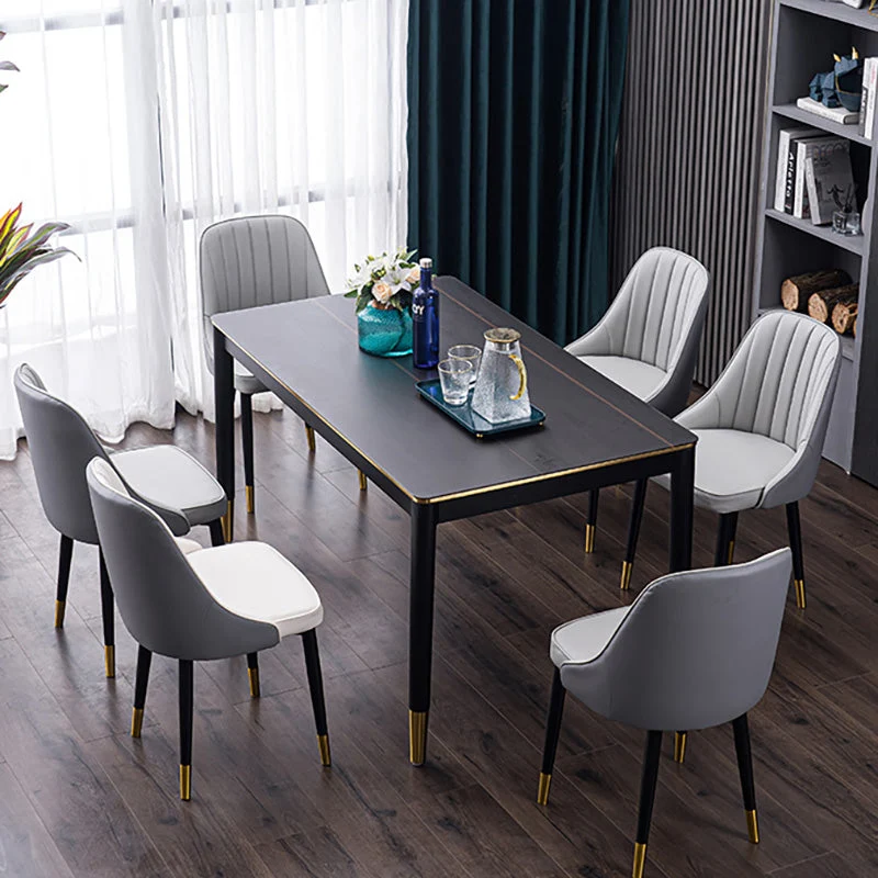 Sedia da sala da pranzo Parsons scandinava per interni, imbottita metallo Clearhalo