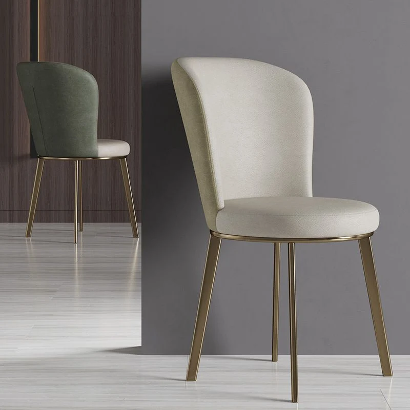 Sedia da sala da pranzo pelle Glam Sedie da sala da pranzo metallo senza braccioli per uso domestico Clearhalo