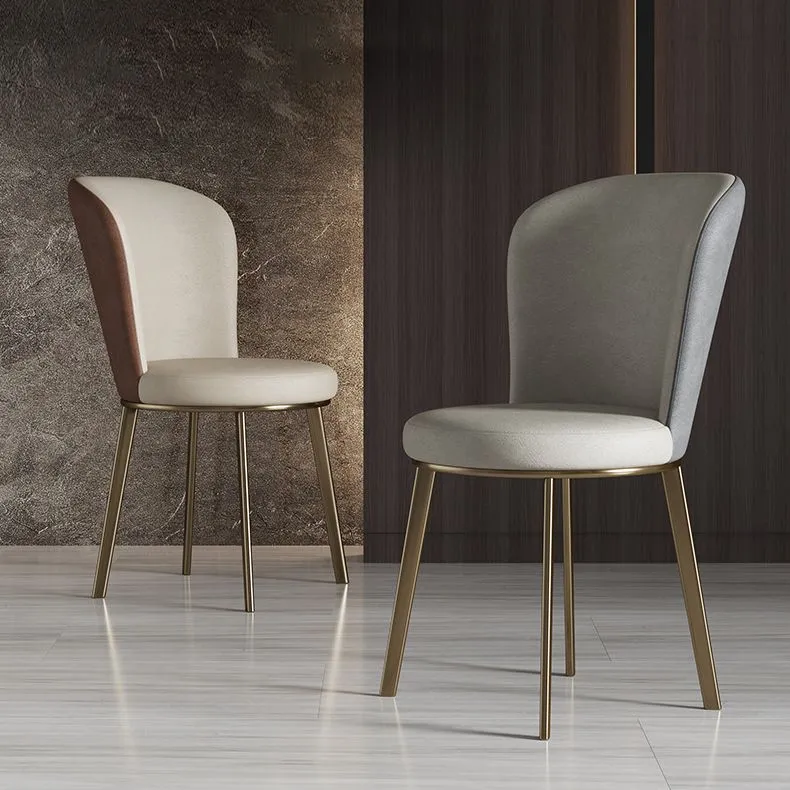 Sedia da sala da pranzo pelle Glam Sedie da sala da pranzo metallo senza braccioli per uso domestico Clearhalo