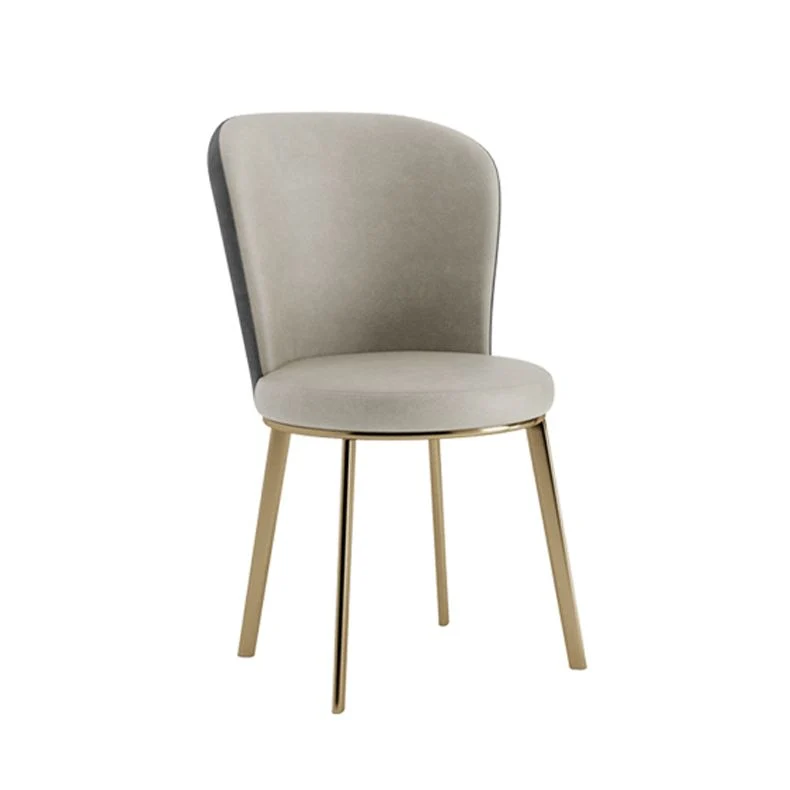 Sedia da sala da pranzo pelle Glam Sedie da sala da pranzo metallo senza braccioli per uso domestico Clearhalo