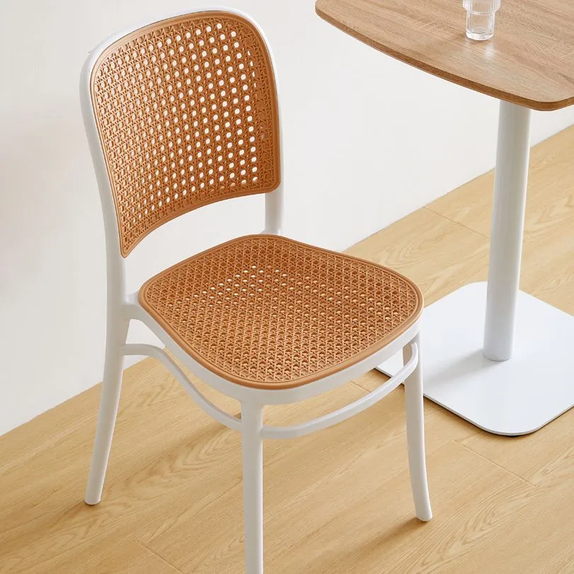 Sedia da sala da pranzo plastica con schienale aperto e sedia laterale contemporanea per interni Clearhalo