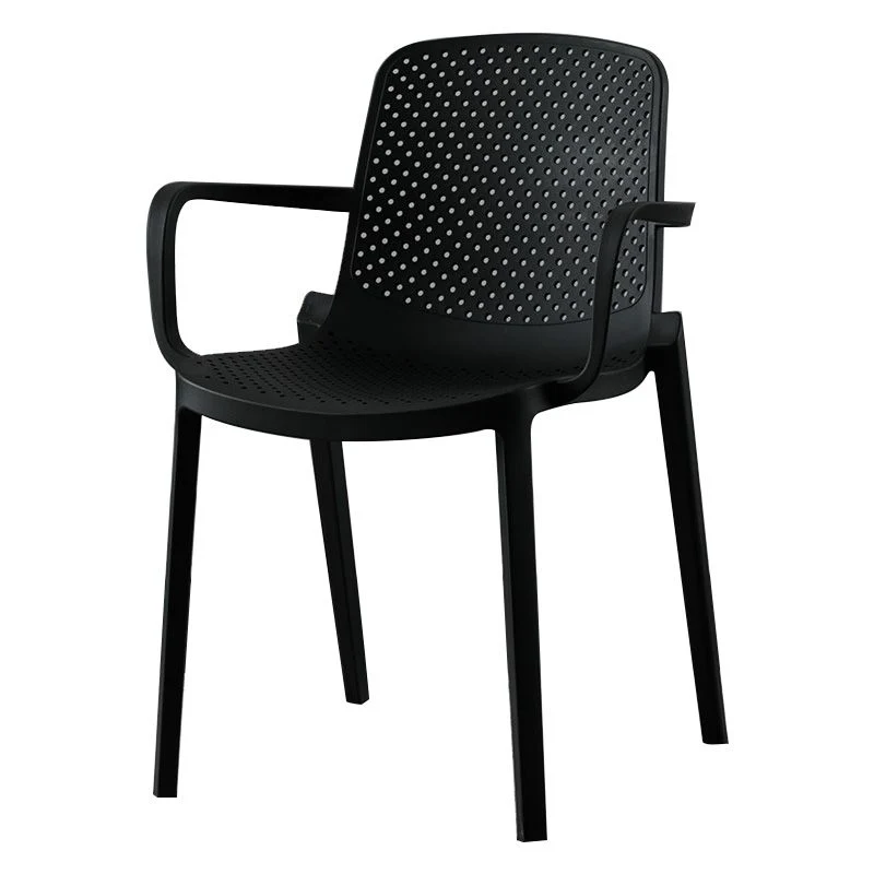 Sedia da sala da pranzo plastica moderna e contemporanea con braccioli e schienale massiccio Clearhalo