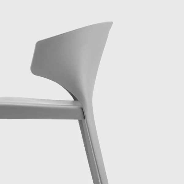 Sedia da sala da pranzo plastica stile contemporaneo Sedia laterale con schienale laterale multicolore Clearhalo