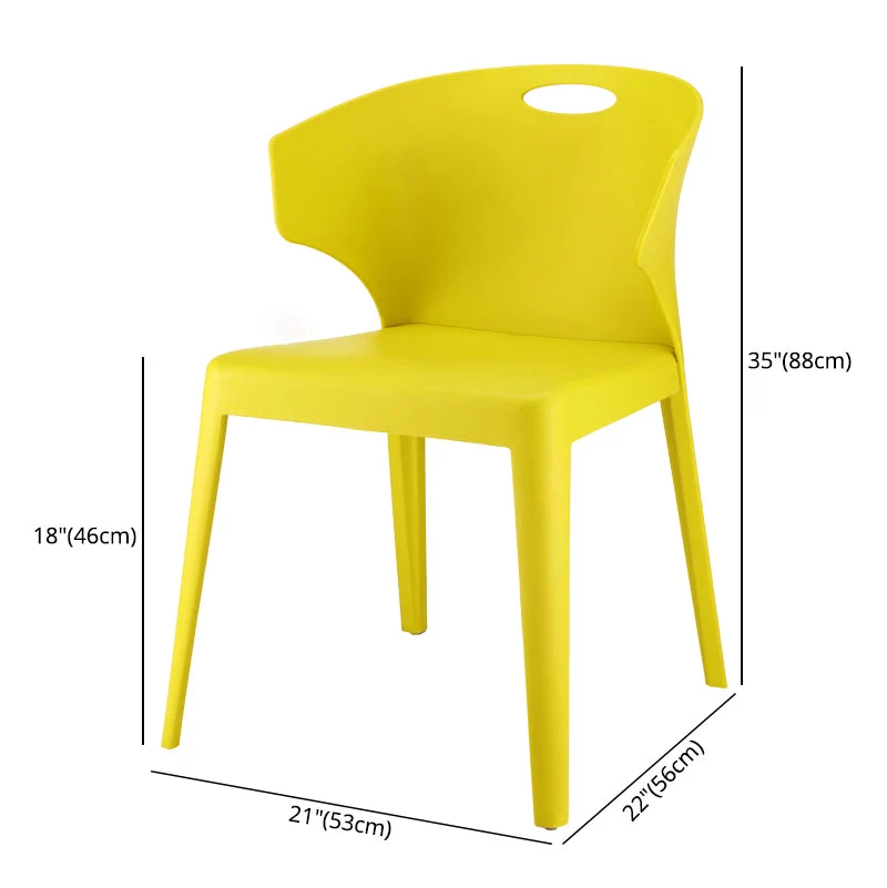 Sedia da sala da pranzo plastica stile contemporaneo Sedia laterale con schienale laterale multicolore Clearhalo
