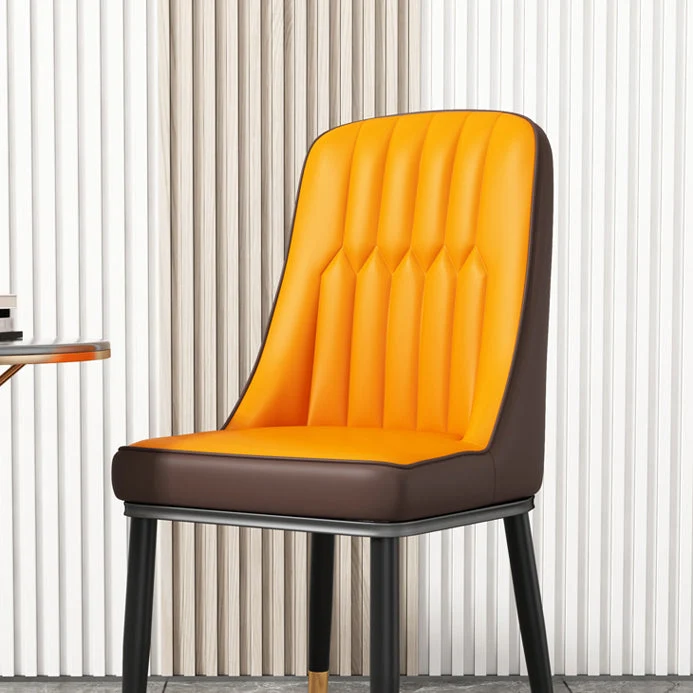 Sedia da sala da pranzo scandinava Home Side Chair imbottita Parsons metallo con schienale Clearhalo