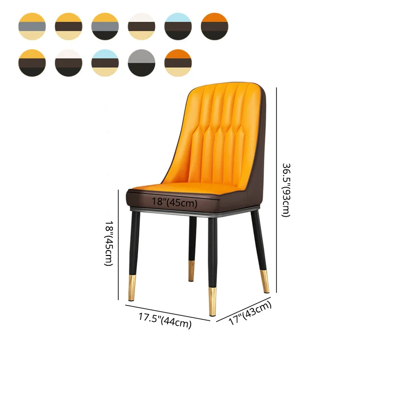 Sedia da sala da pranzo scandinava Home Side Chair imbottita Parsons metallo con schienale Clearhalo