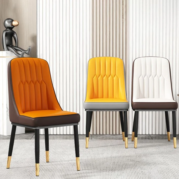 Sedia da sala da pranzo scandinava Home Side Chair imbottita Parsons metallo con schienale Clearhalo