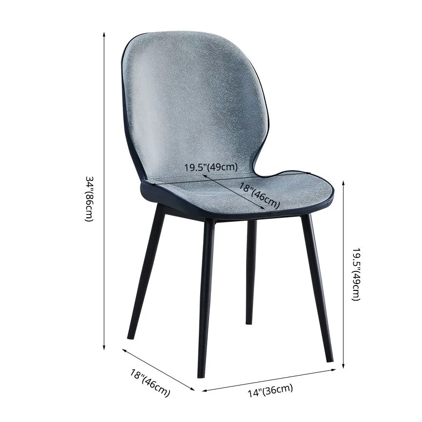 Sedia da sala da pranzo scandinava per la casa, sedia da sala da pranzo imbottita metallo con schienale massiccio Clearhalo