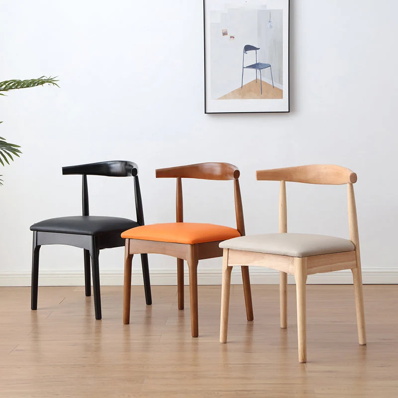 Sedia da sala da pranzo scandinava per interni, sedia da sala da pranzo imbottita legno con schienale aperto (set di 2) Cl...