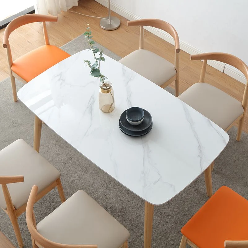 Sedia da sala da pranzo scandinava per interni, sedia da sala da pranzo imbottita legno con schienale aperto (set di 2) Cl...