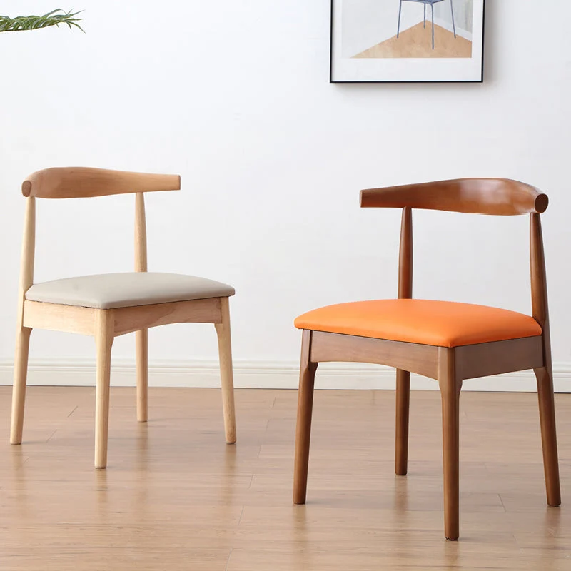 Sedia da sala da pranzo scandinava per interni, sedia da sala da pranzo imbottita legno con schienale aperto (set di 2) Cl...