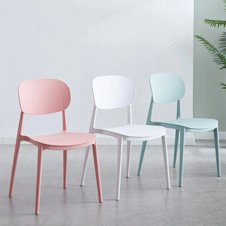Sedia da sala da pranzo scandinava plastica, finitura opaca, sedia laterale da pranzo con schienale aperto Clearhalo