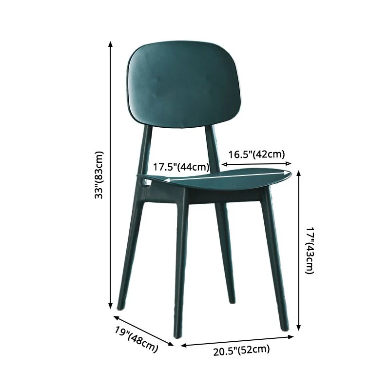 Sedia da sala da pranzo scandinava plastica, finitura opaca, sedia laterale da pranzo con schienale aperto Clearhalo