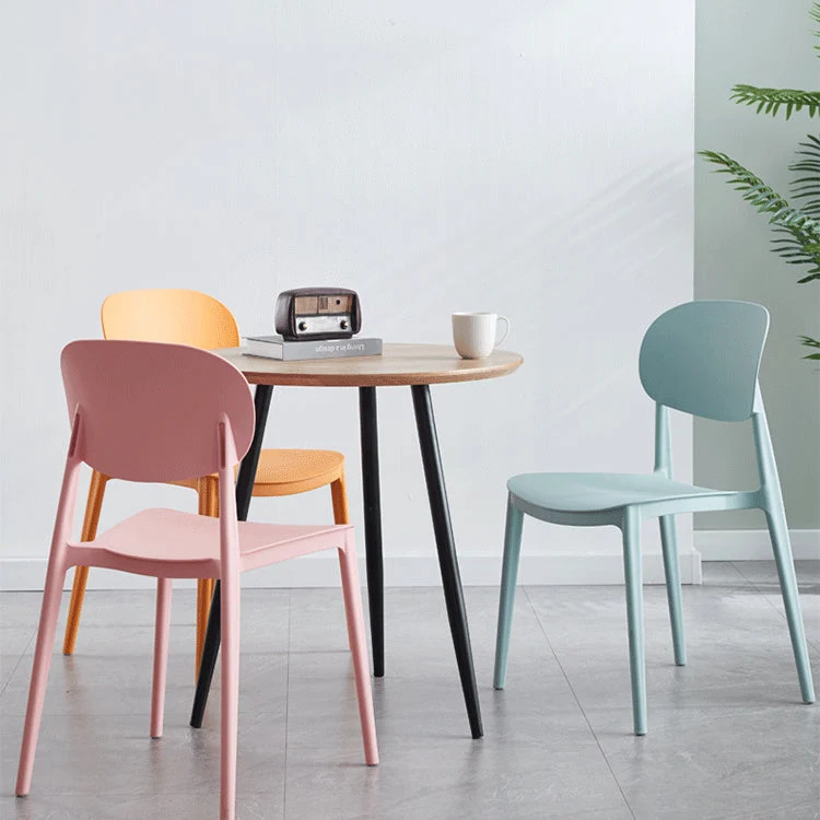 Sedia da sala da pranzo scandinava plastica, finitura opaca, sedia laterale da pranzo con schienale aperto Clearhalo