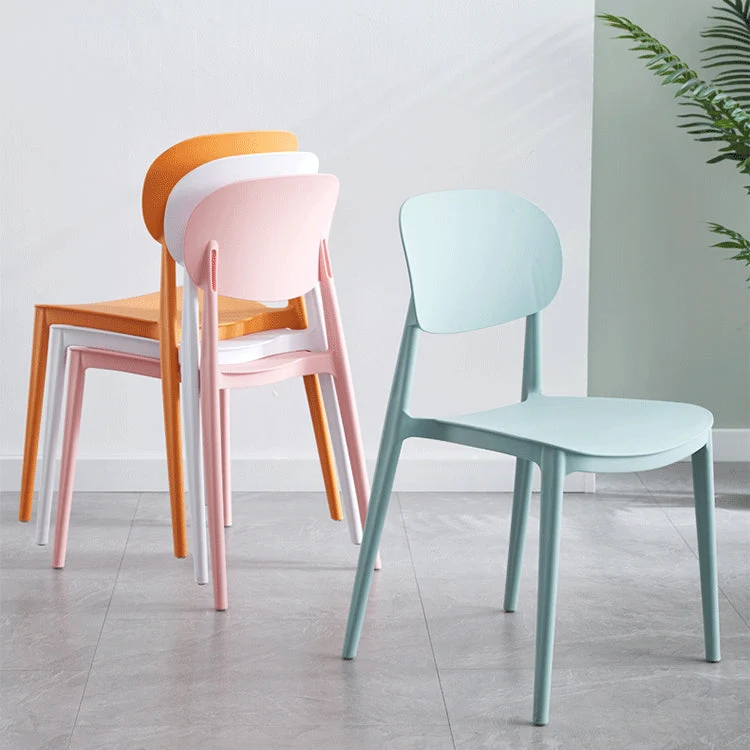 Sedia da sala da pranzo scandinava plastica, finitura opaca, sedia laterale da pranzo con schienale aperto Clearhalo