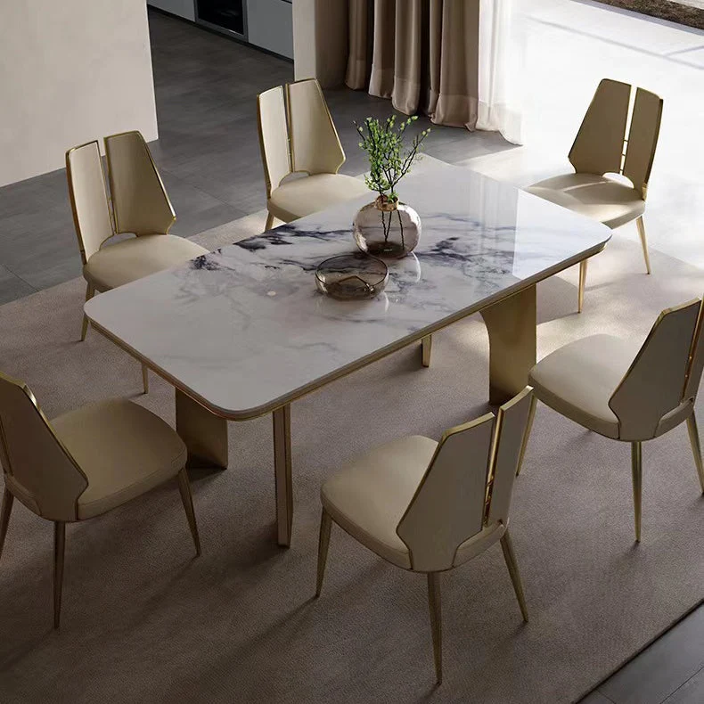 Sedia da sala da pranzo stile glamour, con schienale aperto, metallo, per interni Clearhalo