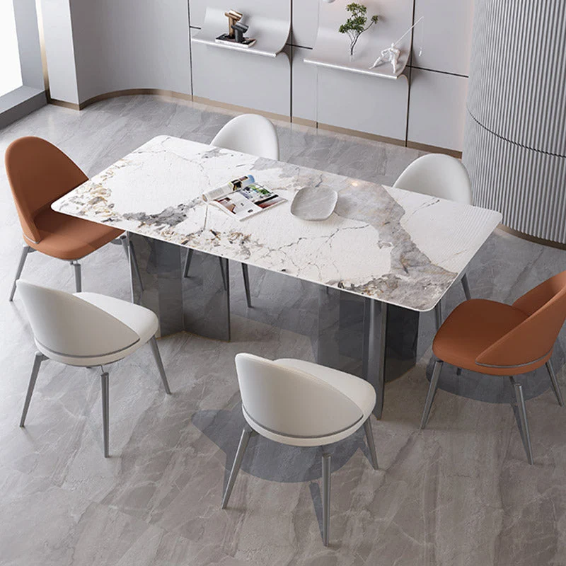 Sedia da sala da pranzo stile glamour, con schienale massiccio, metallo, per interni Clearhalo