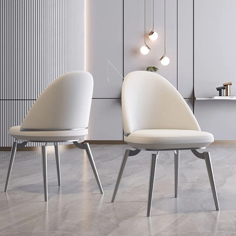Sedia da sala da pranzo stile glamour, con schienale massiccio, metallo, per interni Clearhalo