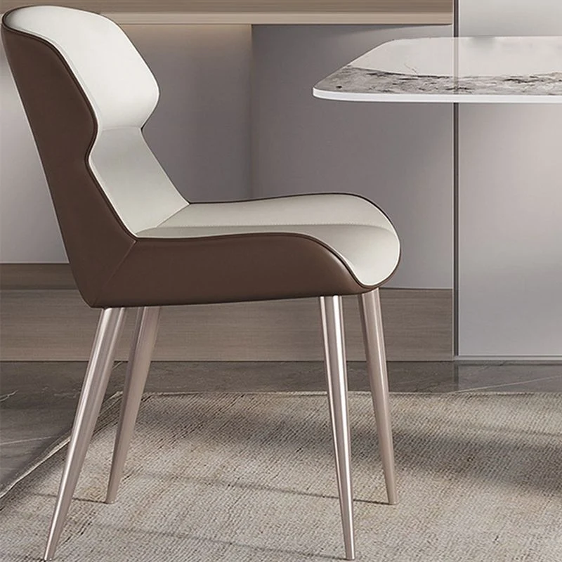 Sedia da sala da pranzo stile moderno con schienale massiccio metallo per cucina Clearhalo