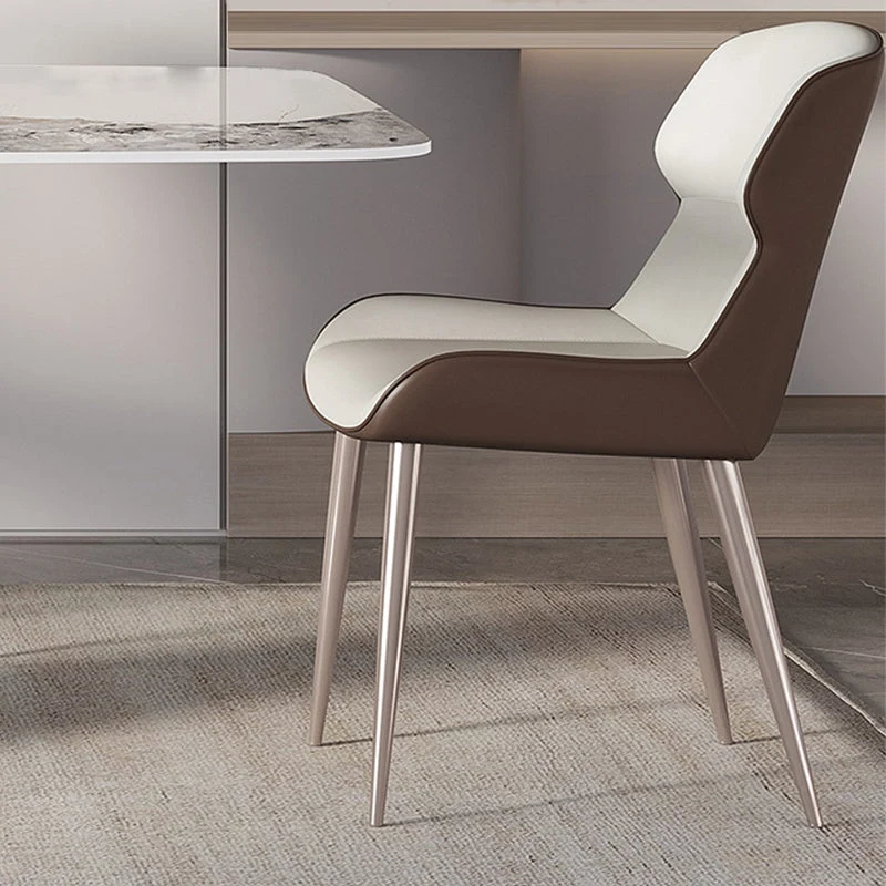 Sedia da sala da pranzo stile moderno con schienale massiccio metallo per cucina Clearhalo