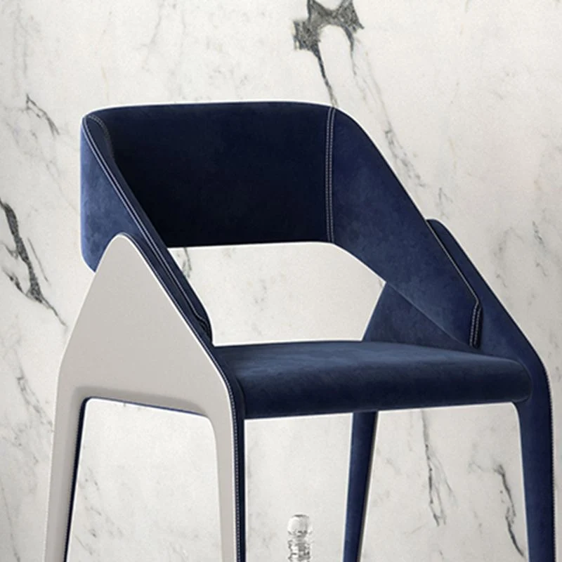 Sedia da sala da pranzo stile moderno con braccioli metallo con schienale aperto per cucina Clearhalo