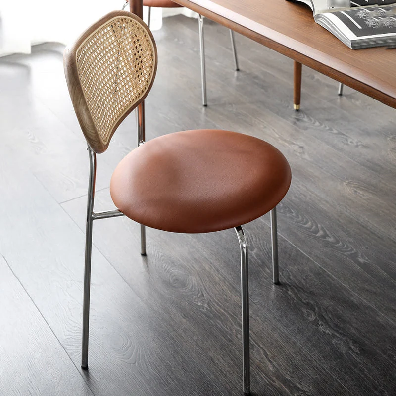 Sedia da sala da pranzo stile moderno ecopelle con schienale aperto per la casa Clearhalo