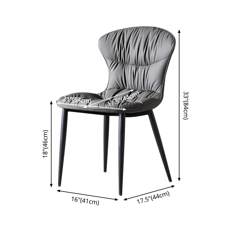 Sedia da sala da pranzo stile nordico Sedie da pranzo imbottite senza braccioli con gambe metallo Clearhalo