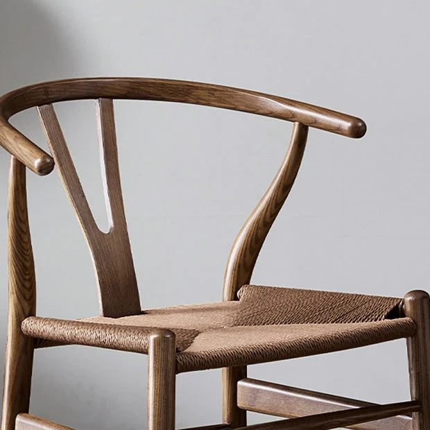 Sedia da sala da pranzo stile tradizionale legno di frassino con forcella e schienale osso Clearhalo