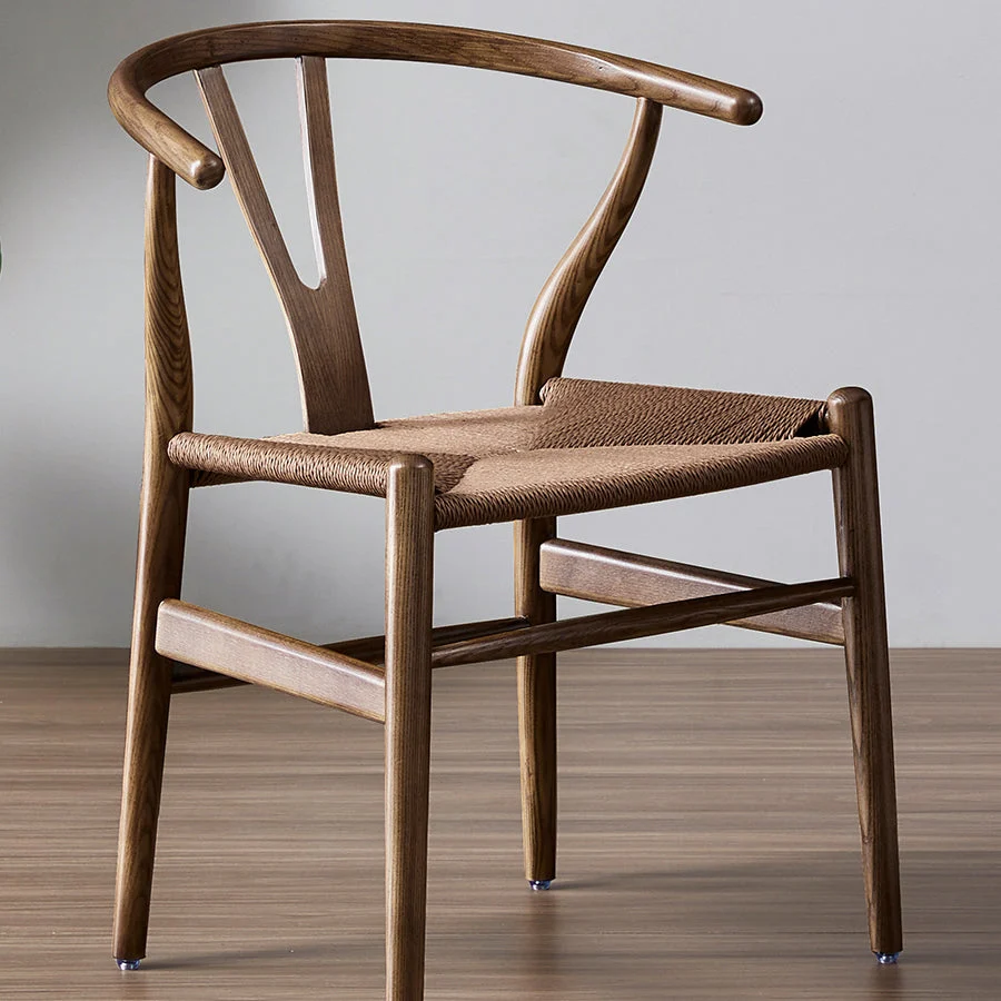 Sedia da sala da pranzo stile tradizionale legno di frassino con forcella e schienale osso Clearhalo