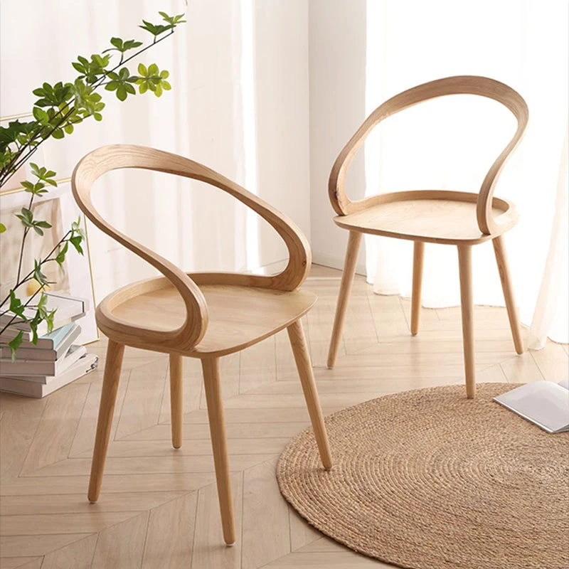 Sedia da sala da pranzo tradizionale legno con schienale aperto per cucina Clearhalo