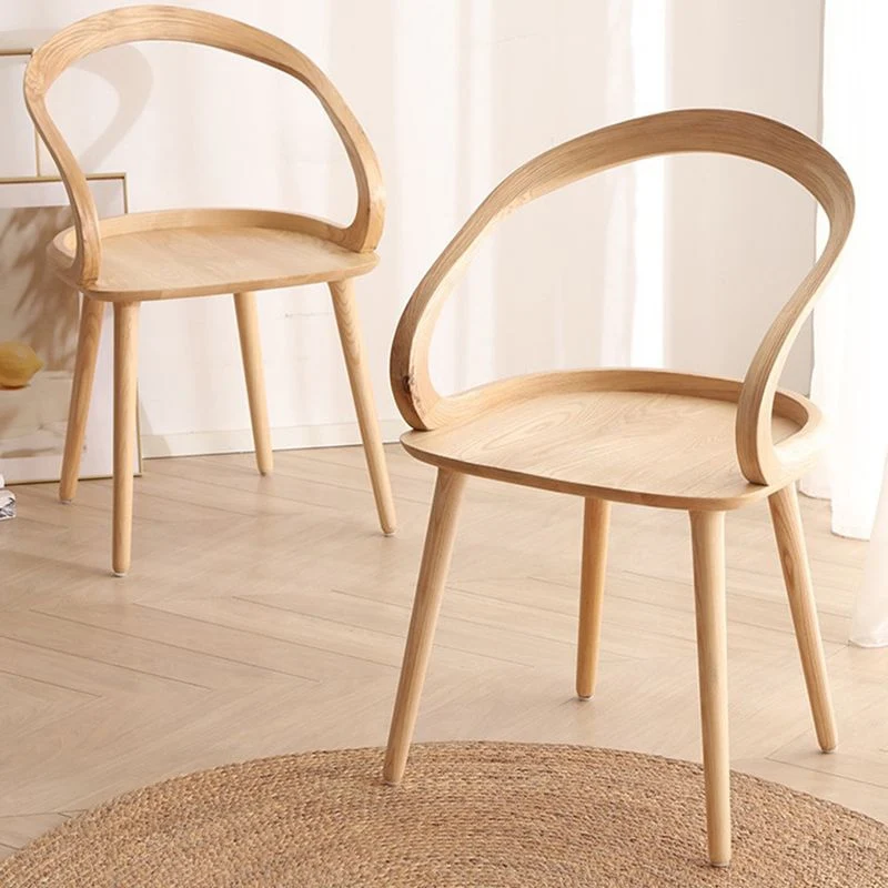 Sedia da sala da pranzo tradizionale legno con schienale aperto per cucina Clearhalo