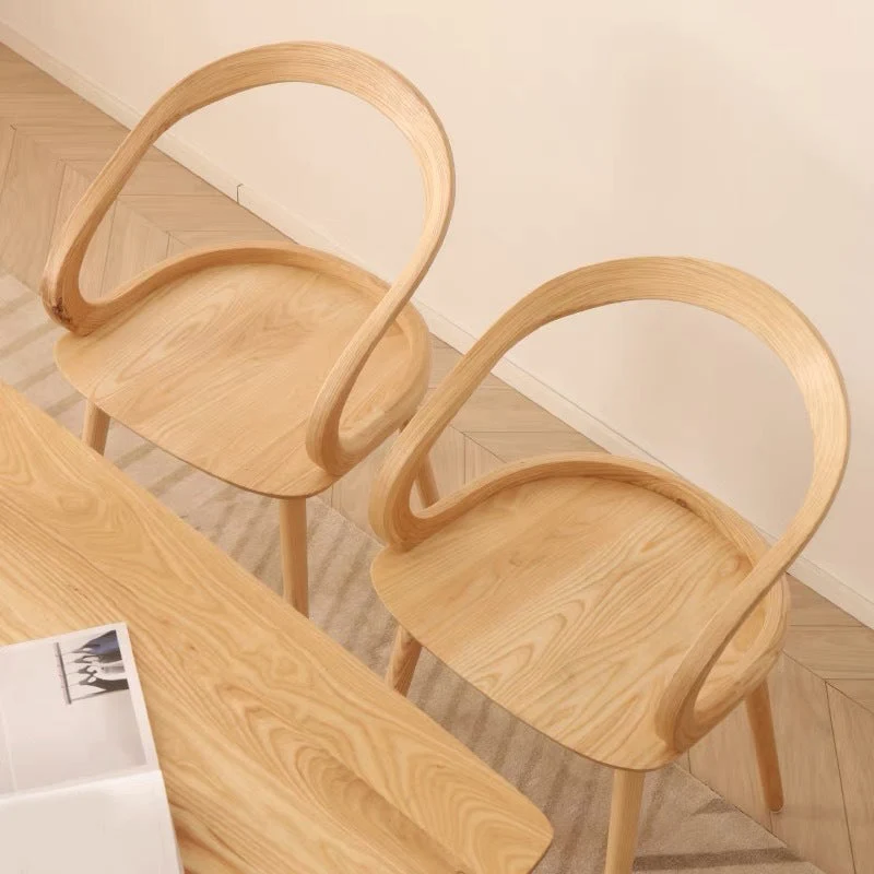 Sedia da sala da pranzo tradizionale legno con schienale aperto per cucina Clearhalo
