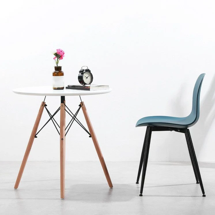 Sedia da salotto contemporanea per la casa, schienale massiccio, gambe metallo, sedia da sala da pranzo plastica (set di 4...